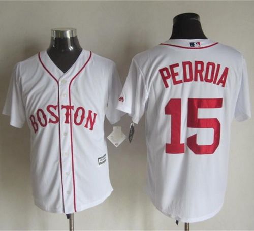 Red sox #15 Dustin Pedroia White Alternate Home New Cool Base Stitched Baseball Jersey
