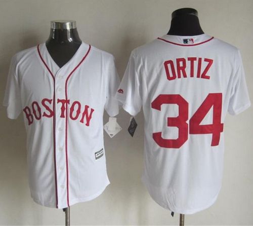 Red sox #34 David Ortiz White Alternate Home New Cool Base Stitched Baseball Jersey