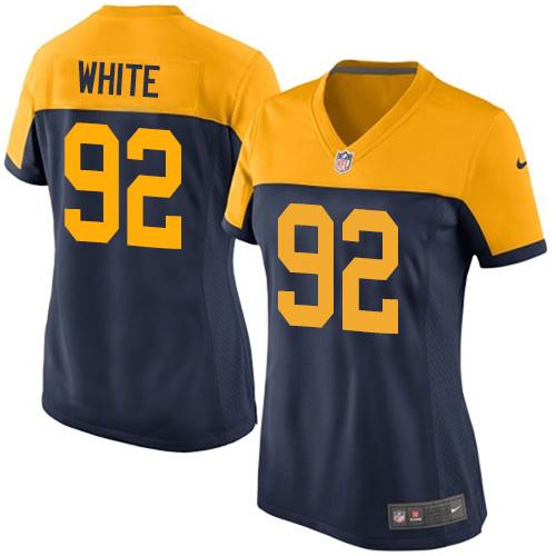 Women's Nike Packers #92 Reggie White Navy Blue Alternate Stitched NFL New Elite Jersey