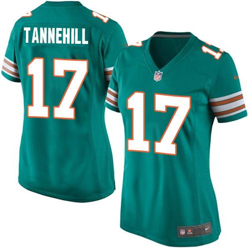 Women's Nike Dolphins #17 Ryan Tannehill Aqua Green Alternate Stitched NFL Elite Jersey