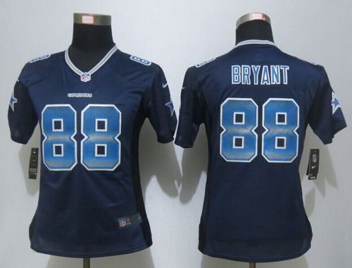 Women's Nike Cowboys #88 Dez Bryant Navy Blue Team Color Stitched NFL Elite Strobe Jersey