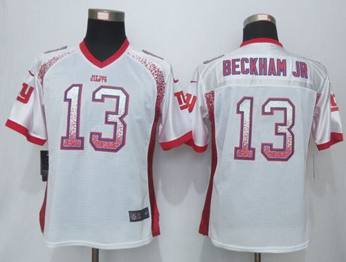 Women's Nike Giants #13 Odell Beckham Jr White Stitched NFL Elite Drift Fashion Jersey