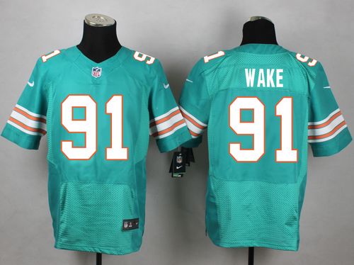 Nike Dolphins #91 Cameron Wake Aqua Green Alternate Men's Stitched NFL Elite Jersey