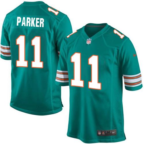 Youth Nike Dolphins #11 DeVante Parker Aqua Green Alternate Stitched NFL Elite Jersey