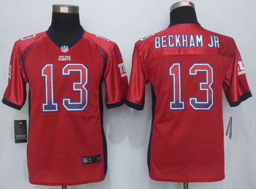 Youth Nike Giants #13 Odell Beckham Jr Red Alternate Stitched NFL Elite Drift Fashion Jersey
