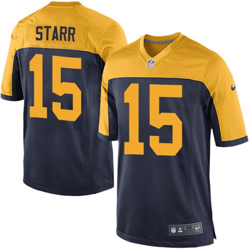 Youth Nike Packers #15 Bart Starr Navy Blue Alternate Stitched NFL New Elite Jersey