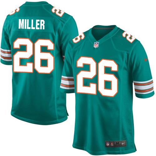 Youth Nike Dolphins #26 Lamar Miller Aqua Green Alternate Stitched NFL Elite Jersey