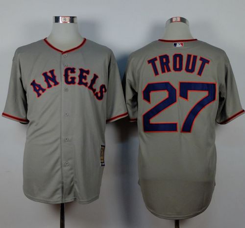 Angels of Anaheim #27 Mike Trout Grey 1965 Turn Back The Clock Stitched Baseball Jersey