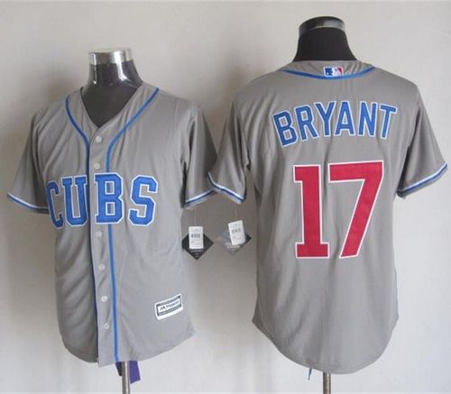 Cubs #17 Kris Bryant Grey Alternate Road New Cool Base Stitched Baseball Jersey