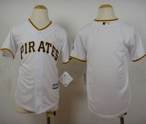 Youth Pirates Blank White Cool Base Stitched Baseball Jersey