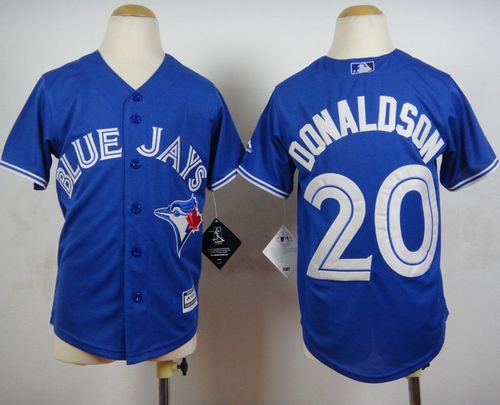 Youth Blue Jays #20 Josh Donaldson Blue Cool Base Stitched Baseball Jersey