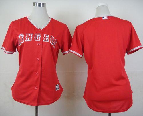 Women's Angels Blank Red Alternate Stitched Baseball Jersey