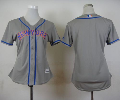 Women's Mets Blank Grey Road Stitched Baseball Jersey