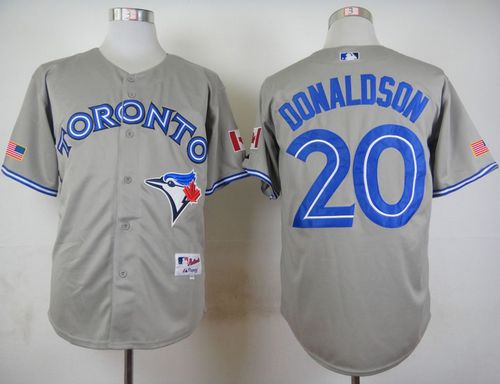 Blue Jays #20 Josh Donaldson Grey Road Cool Base Stitched Baseball Jersey