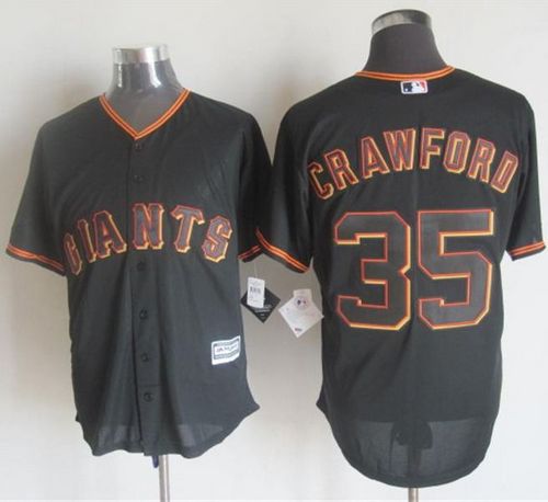 Giants #35 Brandon Crawford Black New Cool Base Stitched Baseball Jersey