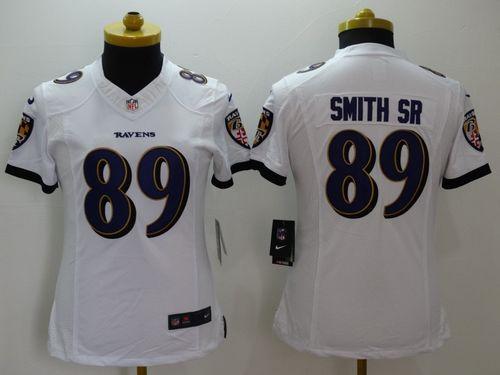 Women's Nike Ravens #89 Steve Smith Sr White Stitched NFL New Limited Jersey
