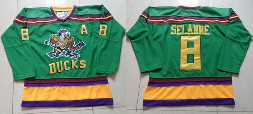 Ducks #8 Teemu Selanne Green CCM Throwback Stitched NHL Jersey