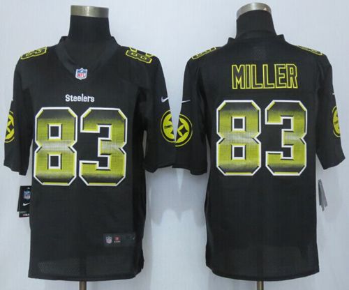 Nike Steelers #83 Heath Miller Black Team Color Men's Stitched NFL Limited Strobe Jersey