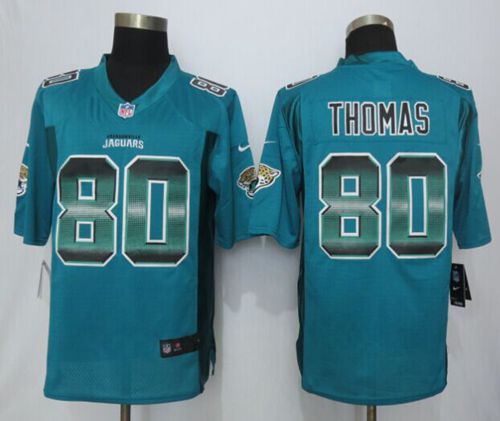 Nike Jaguars #80 Julius Thomas Teal Green Team Color Men's Stitched NFL Limited Strobe Jersey
