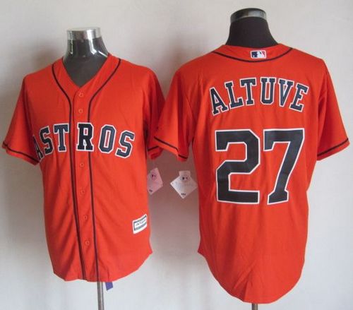 Astros #27 Jose Altuve Orange New Cool Base Stitched Baseball Jersey