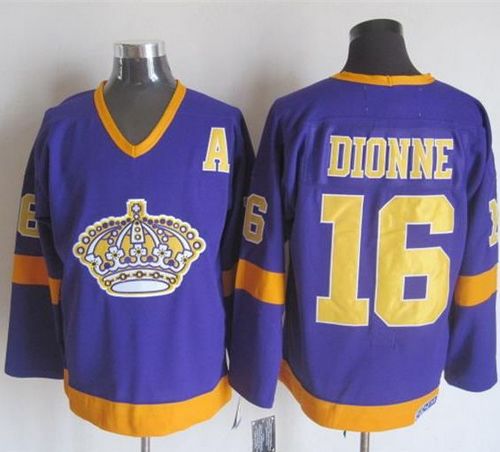 Kings #16 Marcel Dionne Purple Yellow CCM Throwback Stitched NHL Jersey