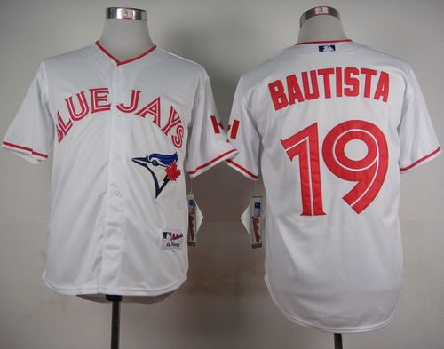 Blue Jays #19 Jose Bautista White 2015 Canada Day Stitched Baseball Jersey