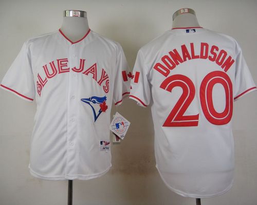 Blue Jays #20 Josh Donaldson White 2015 Canada Day Stitched Baseball Jersey