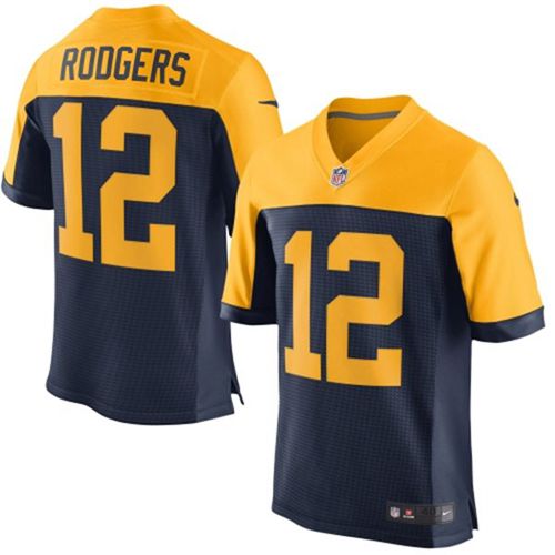 Nike Packers #12 Aaron Rodgers Navy Blue Alternate Men's Stitched NFL New Elite Jersey