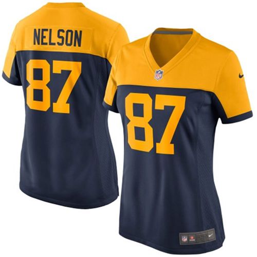 Women's Nike Packers #87 Jordy Nelson Navy Blue Alternate Stitched NFL New Jersey
