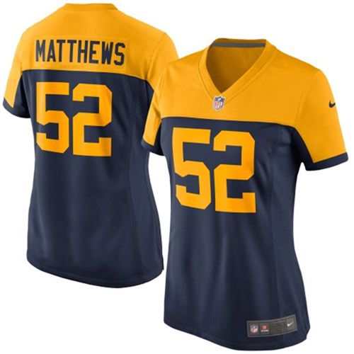 Women's Nike Packers #52 Clay Matthews Navy Blue Alternate Stitched NFL New Jersey