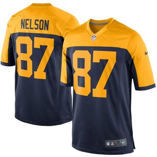 Youth Nike Packers #87 Jordy Nelson Navy Blue Alternate Stitched NFL New Jersey