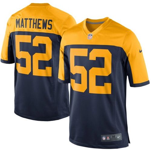 Youth Nike Packers #52 Clay Matthews Navy Blue Alternate Stitched NFL New Jersey