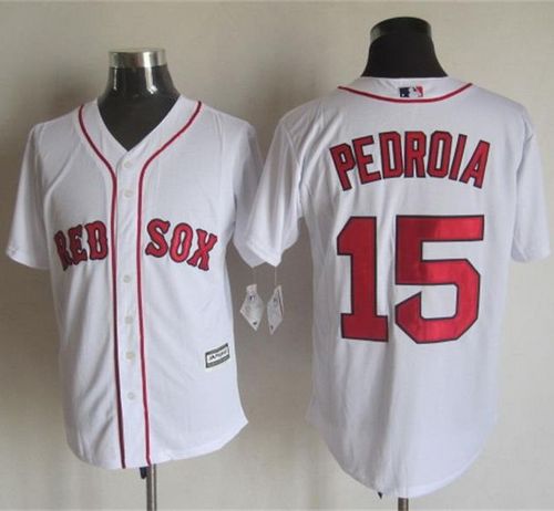 Red Sox #15 Dustin Pedroia White New Cool Base Stitched Baseball Jersey