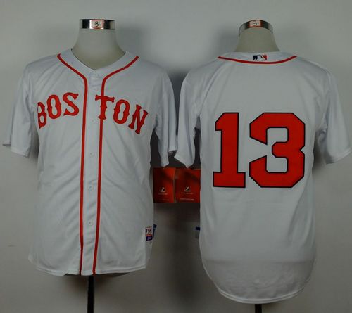 Red Sox #13 Hanley Ramirez White Cool Base Stitched Baseball Jersey