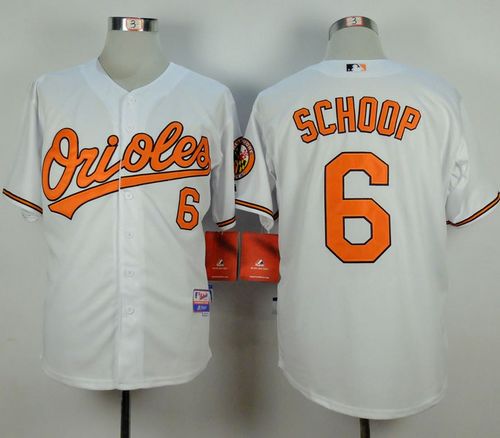 Orioles #6 Jonathan Schoop White Cool Base Stitched Baseball Jersey
