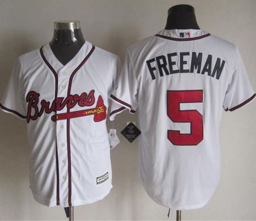 Braves #5 Freddie Freeman White New Cool Base Stitched Baseball Jersey