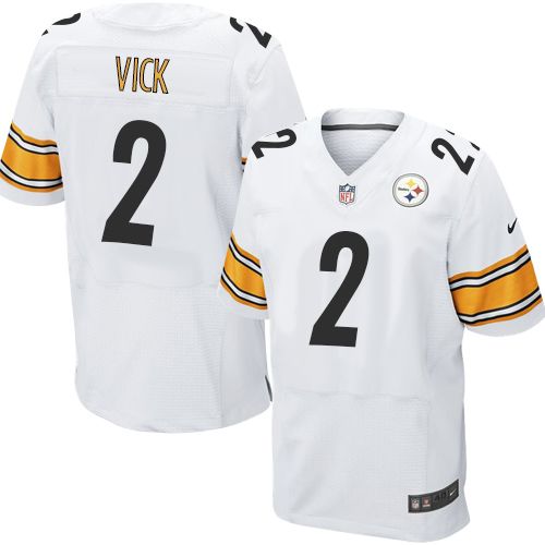 Nike Steelers #2 Michael Vick White Men's Stitched NFL Elite Jersey