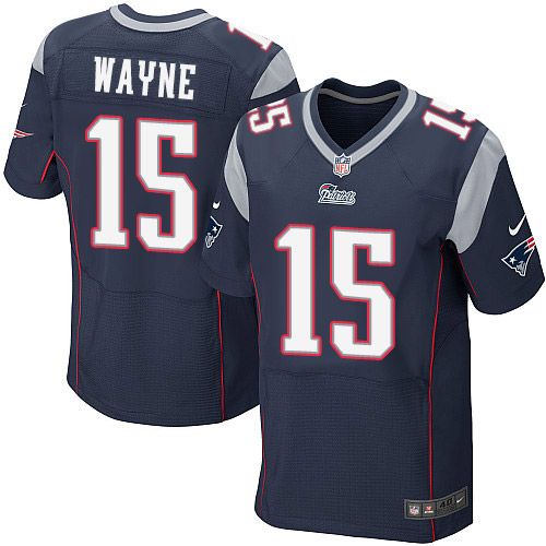 Nike Patriots #15 Reggie Wayne Navy Blue Team Color Men's Stitched NFL Elite Jersey
