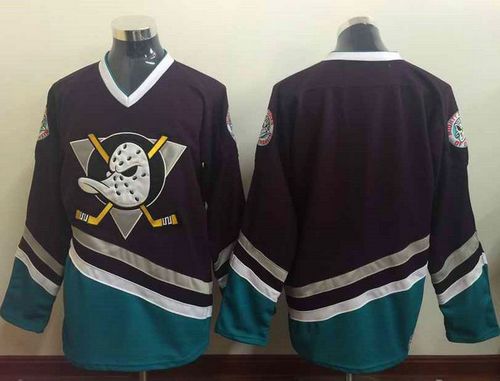 Ducks Blank Purple Turquoise CCM Throwback Stitched NHL Jersey