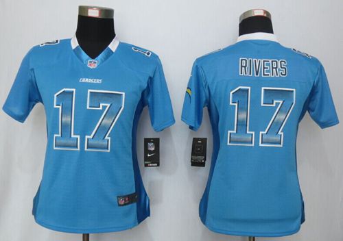 Women's Nike Chargers #17 Philip Rivers Electric Blue Alternate Stitched NFL Strobe Jersey