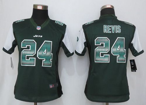 Women's Nike Jets #24 Darrelle Revis Green Team Color Stitched NFL Strobe Jersey