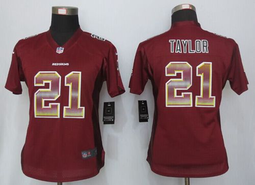 Women's Nike Redskins #21 Sean Taylor Burgundy Red Team Color Stitched NFL Strobe Jersey