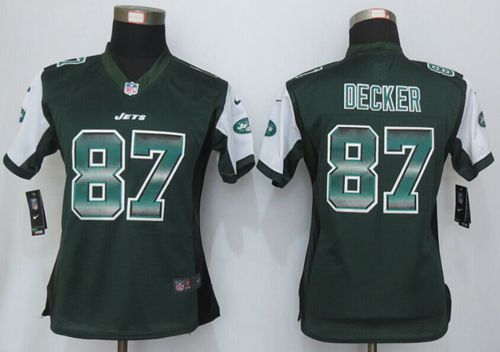 Women's Nike Jets #87 Eric Decker Green Team Color Stitched NFL Strobe Jersey