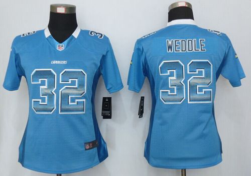 Women's Nike Chargers #32 Eric Weddle Electric Blue Alternate Stitched NFL Strobe Jersey