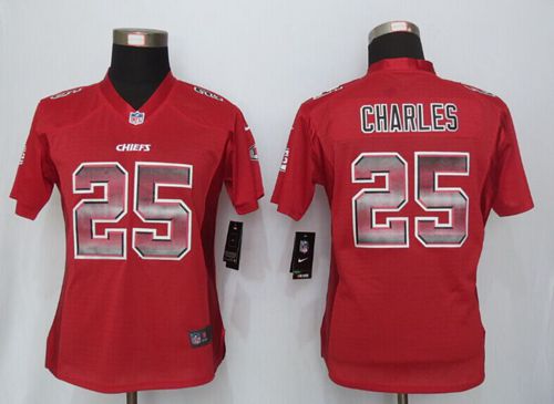 Women's Nike Chiefs #25 Jamaal Charles Red Team Color Stitched NFL Strobe Jersey