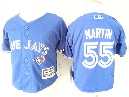 Toddler Blue Jays #55 Russell Martin Blue Cool Base Stitched Baseball Jersey