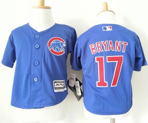 Toddler Cubs #17 Kris Bryant Blue Cool Base Stitched Baseball Jersey