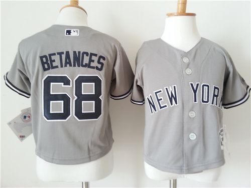 Toddler Yankees #68 Dellin Betances Grey Cool Base Stitched Baseball Jersey