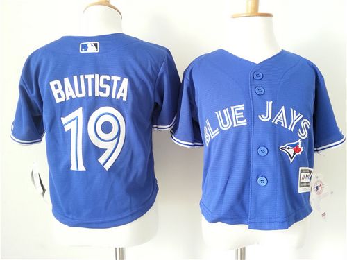 Toddler Blue Jays #19 Jose Bautista Blue Cool Base Stitched Baseball Jersey