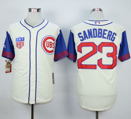 Cubs #23 Ryne Sandberg Cream Blue 1942 Turn Back The Clock Stitched Baseball Jersey Cubs #23 Ryne Sandberg Cream Blue 1942 Turn Back The Clock Stitched Baseball Jersey